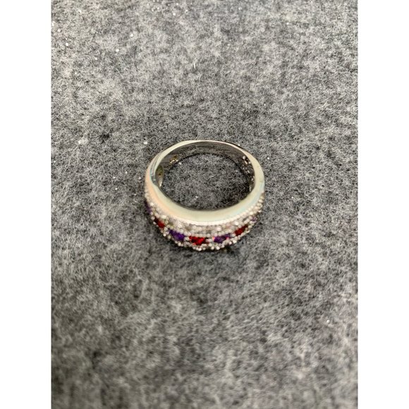 Red & Purple Stone Ring Size 8 - Picture 5 of 8